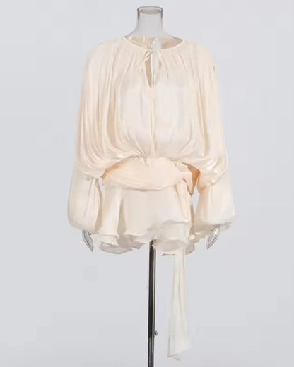 Pleated Ruffled Dress