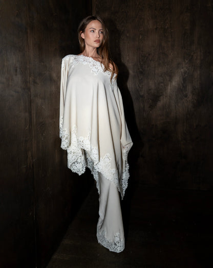 Elegant Lace Cape Set