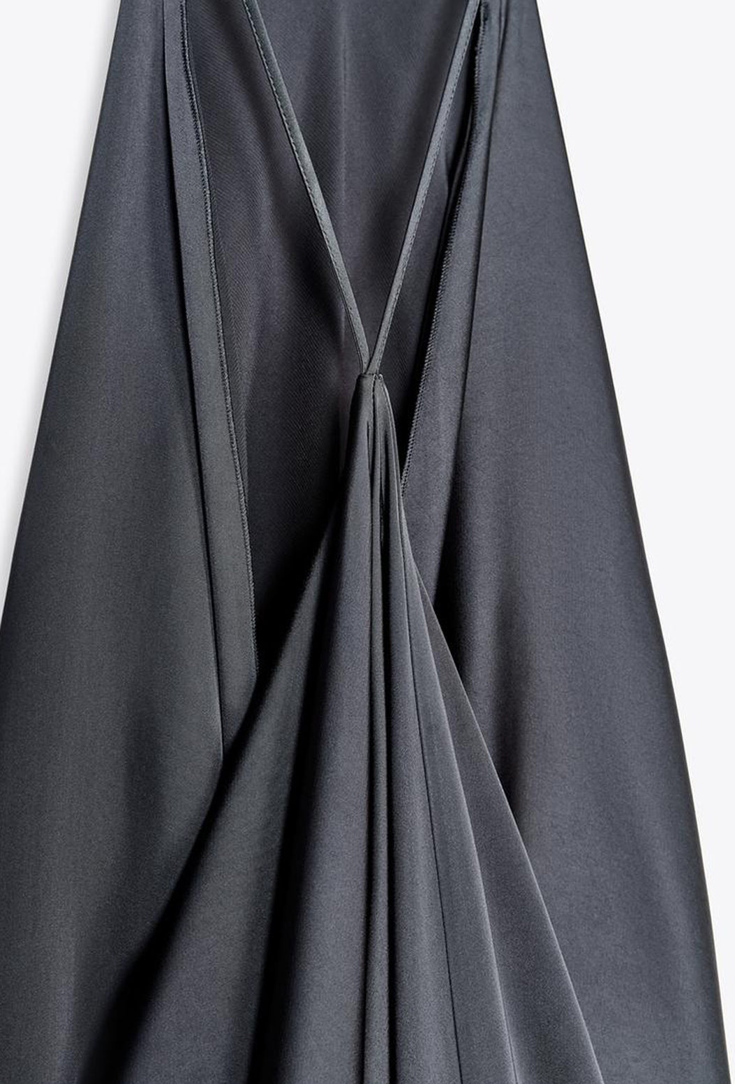 Signature Backless Satin Halter Midi Dress